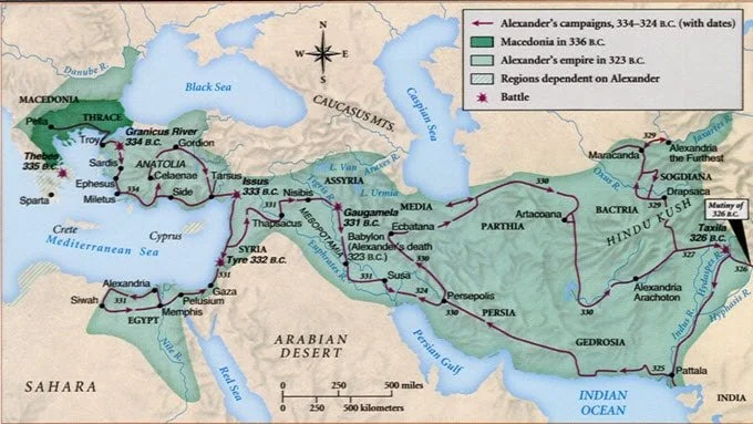 Map of Alexander’s conquests