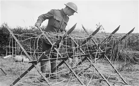 Barbed wire, World War I 
