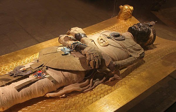 Ancient Egyptian mummy body preserved by mummification