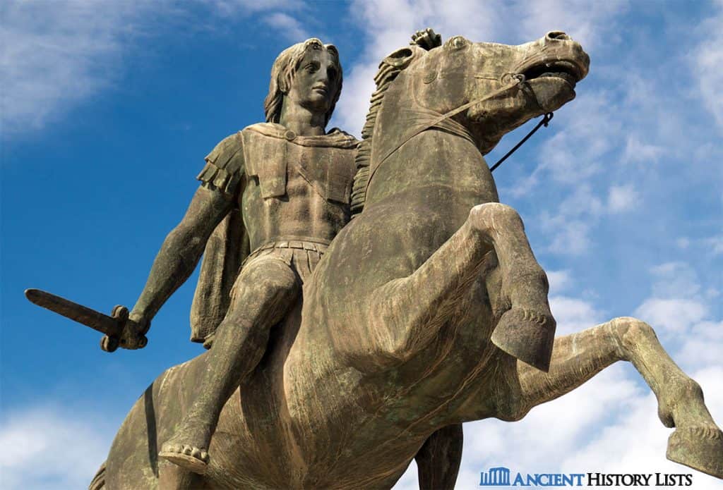 Alexander the Great riding his horse