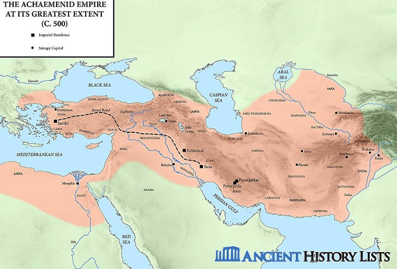 Map of ancient Persia empire