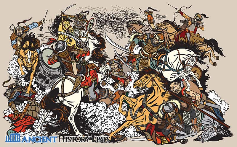 Mongol battle under Genghis Khan