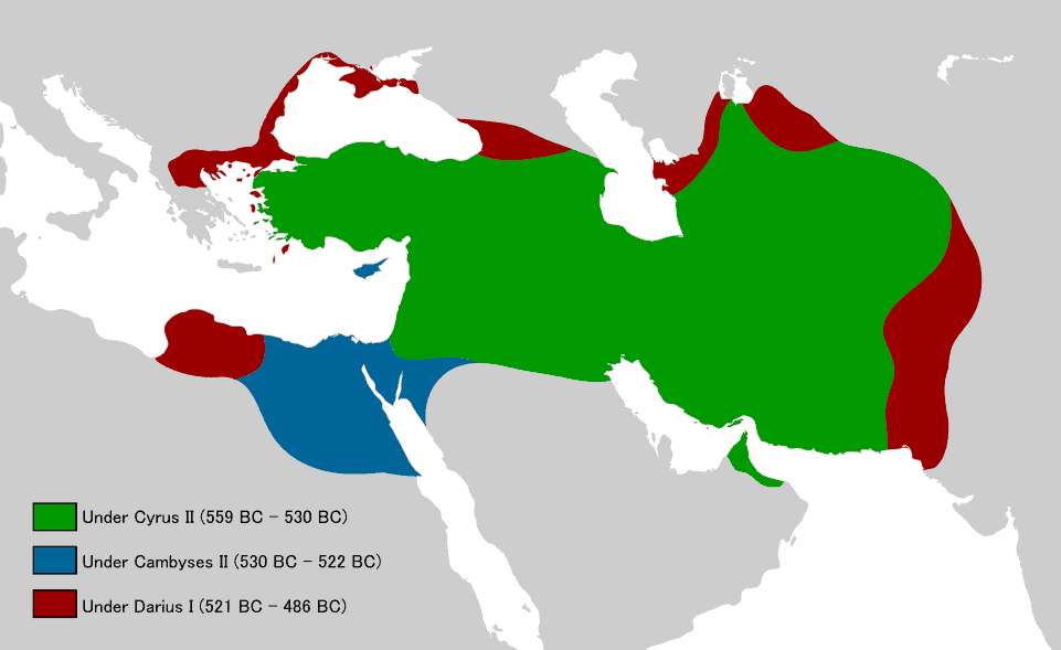 Achaemenid Empire under different kings