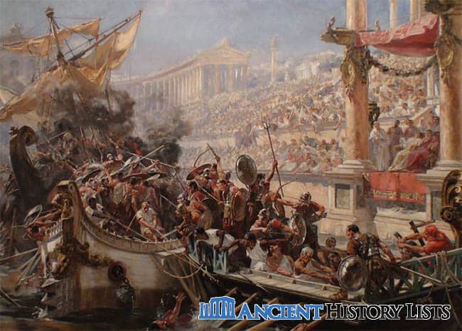 Naval battle by roman gladiators